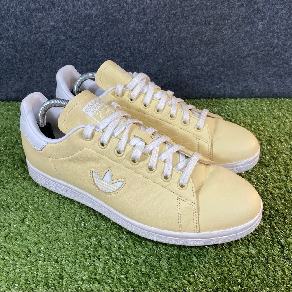 Adidas Stan Smith Leather Sneakers Mens Size 10.5 Yellow Athletic Shoes 606004